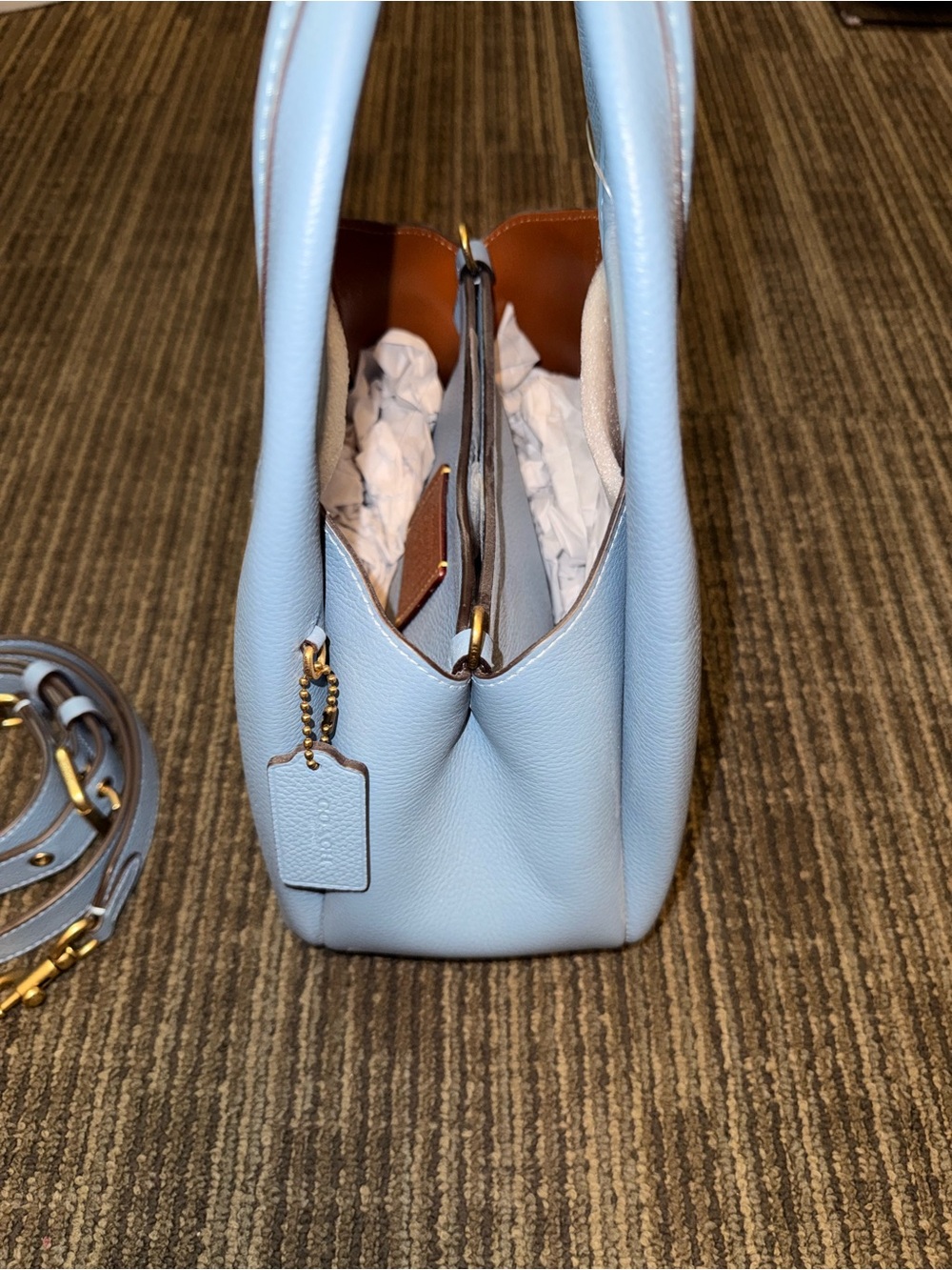 COACH Lana 23, Polished Pebble Leather, Bluebell - Picture 6 of 9